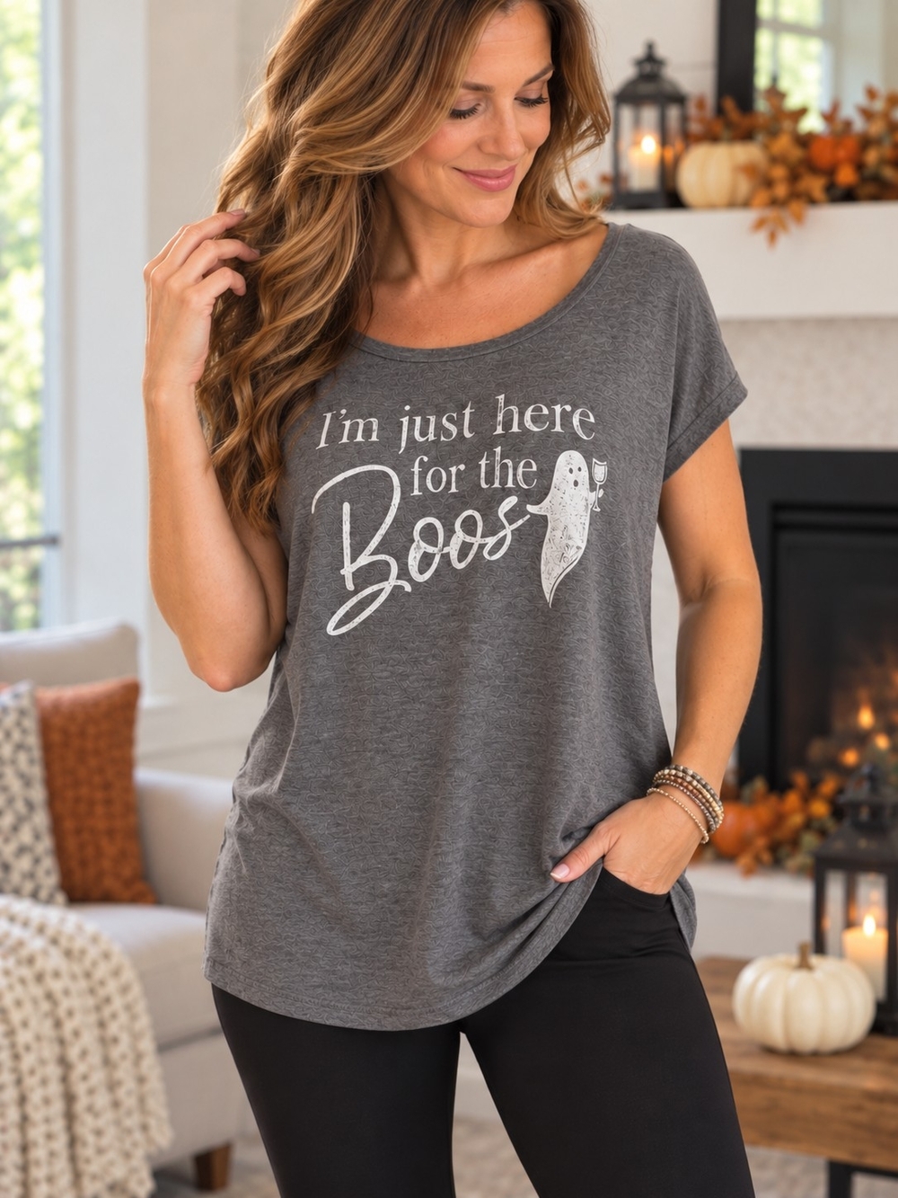 Maurices Gray 'I'm Just Here for the Boos' Graphic Tee